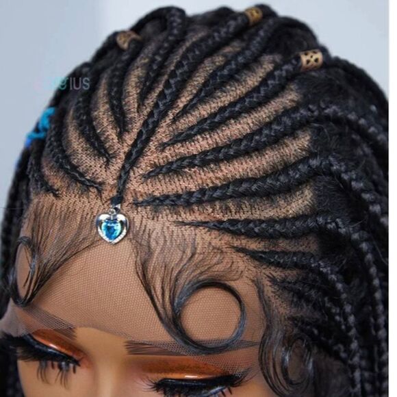 13X4 Lace Front Knotless Box Braids Lace Frontal Wig main image 4